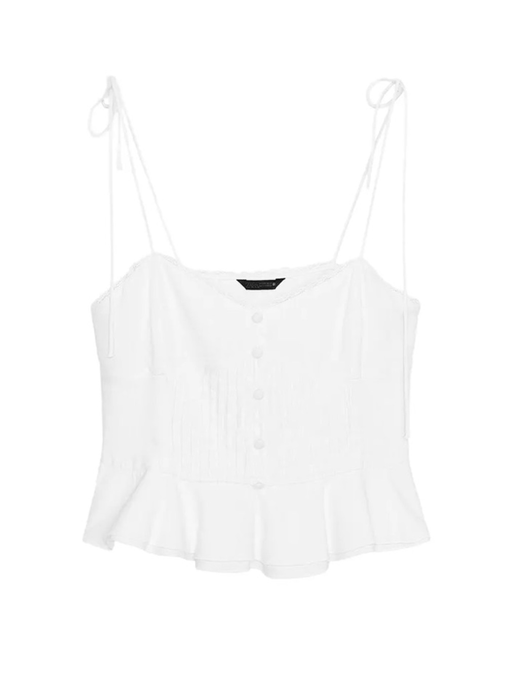 Zara Romantic Pintuck Linen Top